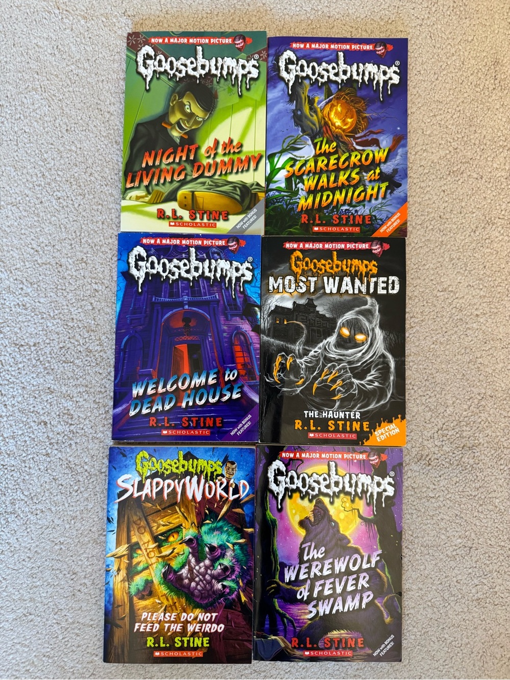 Set of 6 Goosebumps R.L. Stine paperback books kids YA horror series scary NEW